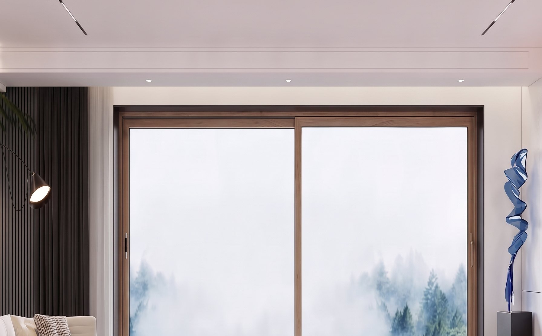 Wood-clad oak sliding door